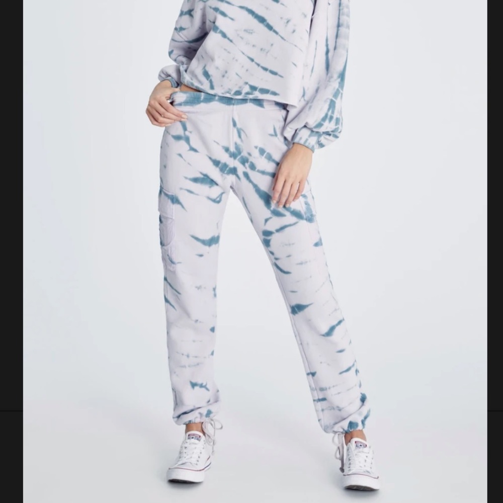 Wildfox Nikki Tie Dye Cargo Sweat Pants Joggers